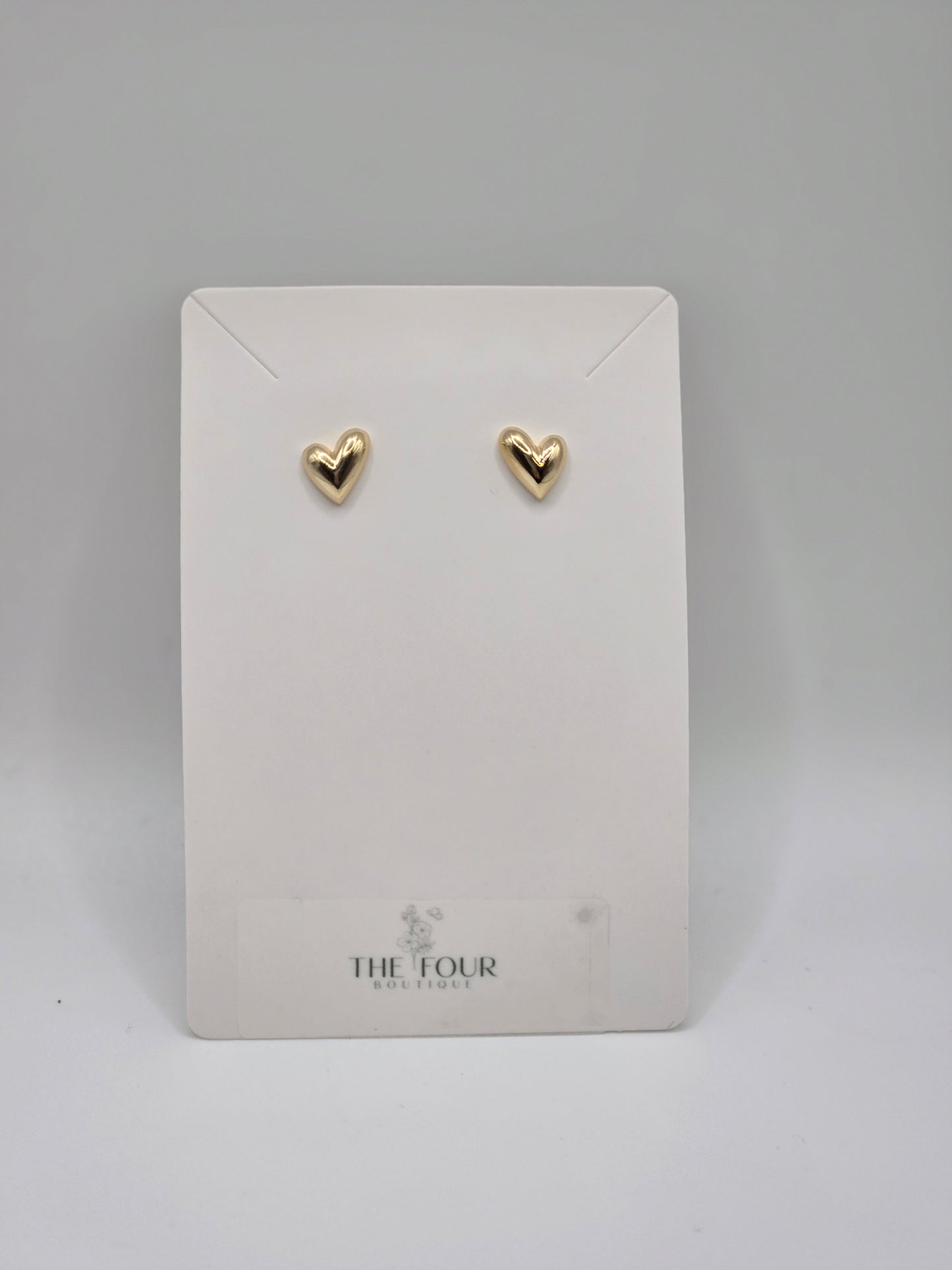 18K Gold Filled Heart Stud Earrings
