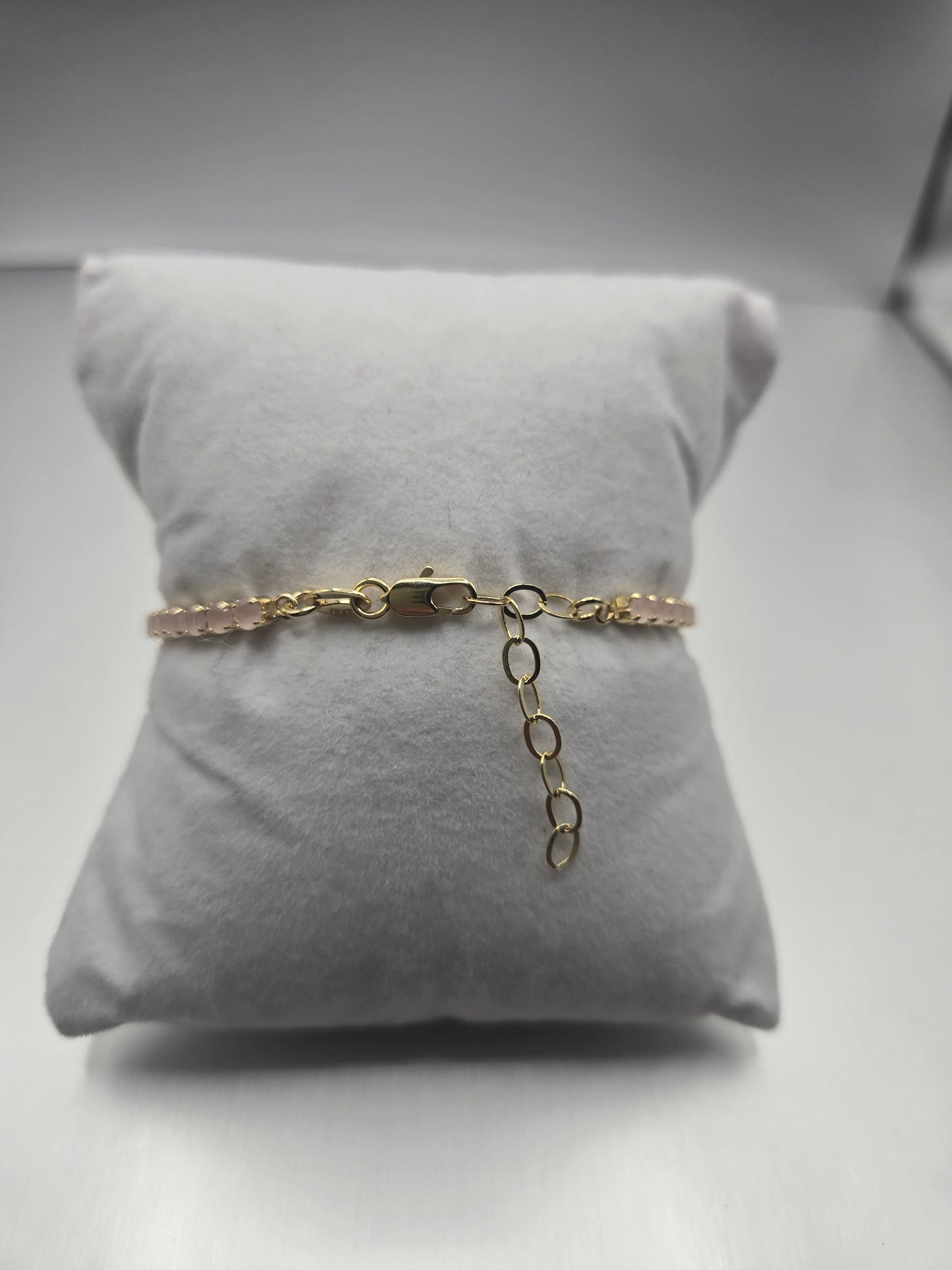 18K Gold Filled Pink Tennis Bracelet