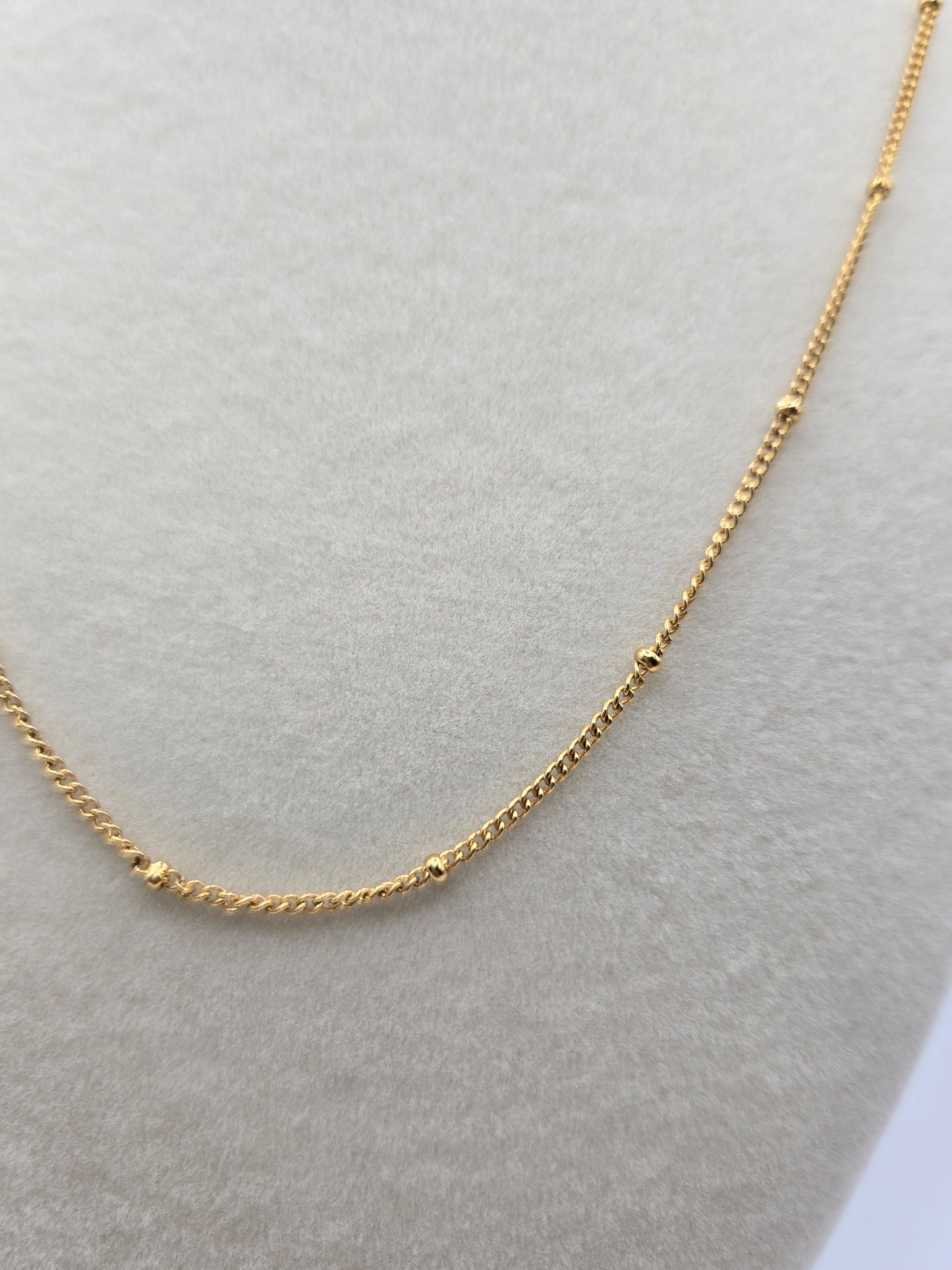 18K Gold Filled Dainty Bead Necklace